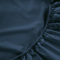 100% Organic Washed Cotton Fitted Sheet Set - Estate Blue