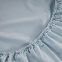 100% Organic Washed Cotton Fitted Sheet Set - French Blue