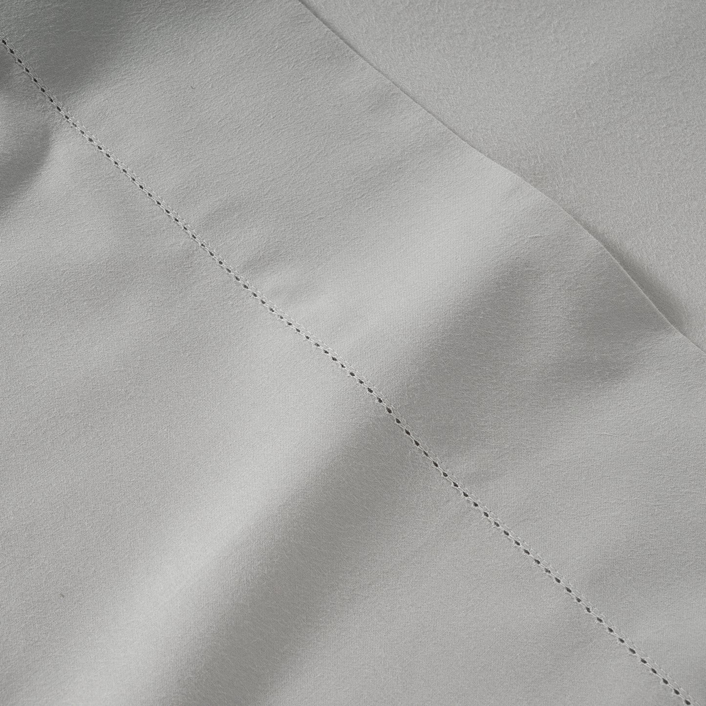 100% Organic Washed Cotton Fitted Sheet Set - Silver