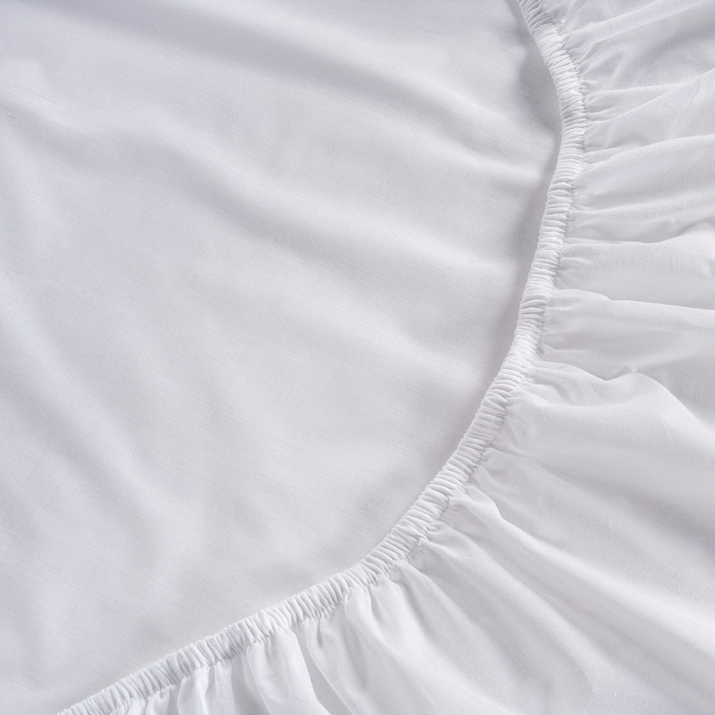100% Organic Washed Cotton Fitted Sheet Set - White