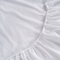 100% Organic Washed Cotton Fitted Sheet Set - White