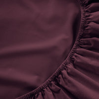 100% Organic Washed Cotton Fitted Sheet Set - Windsor Wine