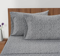 100% Organic Washed Cotton Sheet Set - Cheetah Charcoal