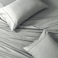 100% Organic Washed Cotton Sheet Set - Sliver