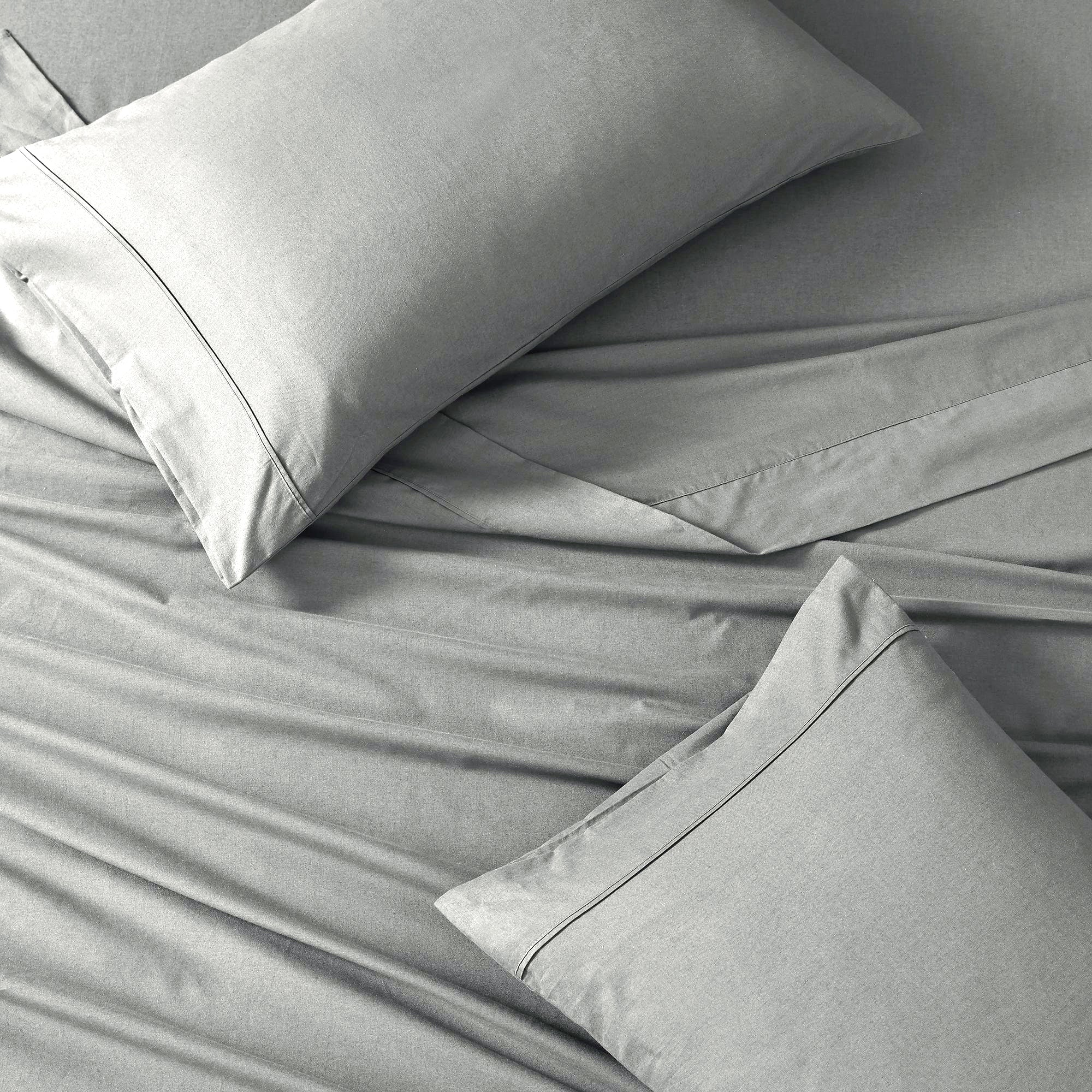 100% Organic Washed Cotton Sheet Set - Sliver