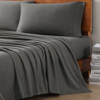 100% Organic Washed Cotton Sheet Set - Charcoal