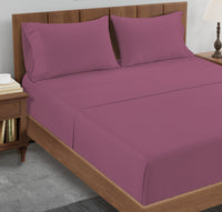 100% Organic Washed Cotton Sheet Set - Red Violet