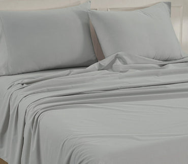 100% Organic Washed Cotton Sheet Set - Sliver