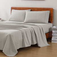 100% Organic Washed Cotton Sheet Set - Snowdrop