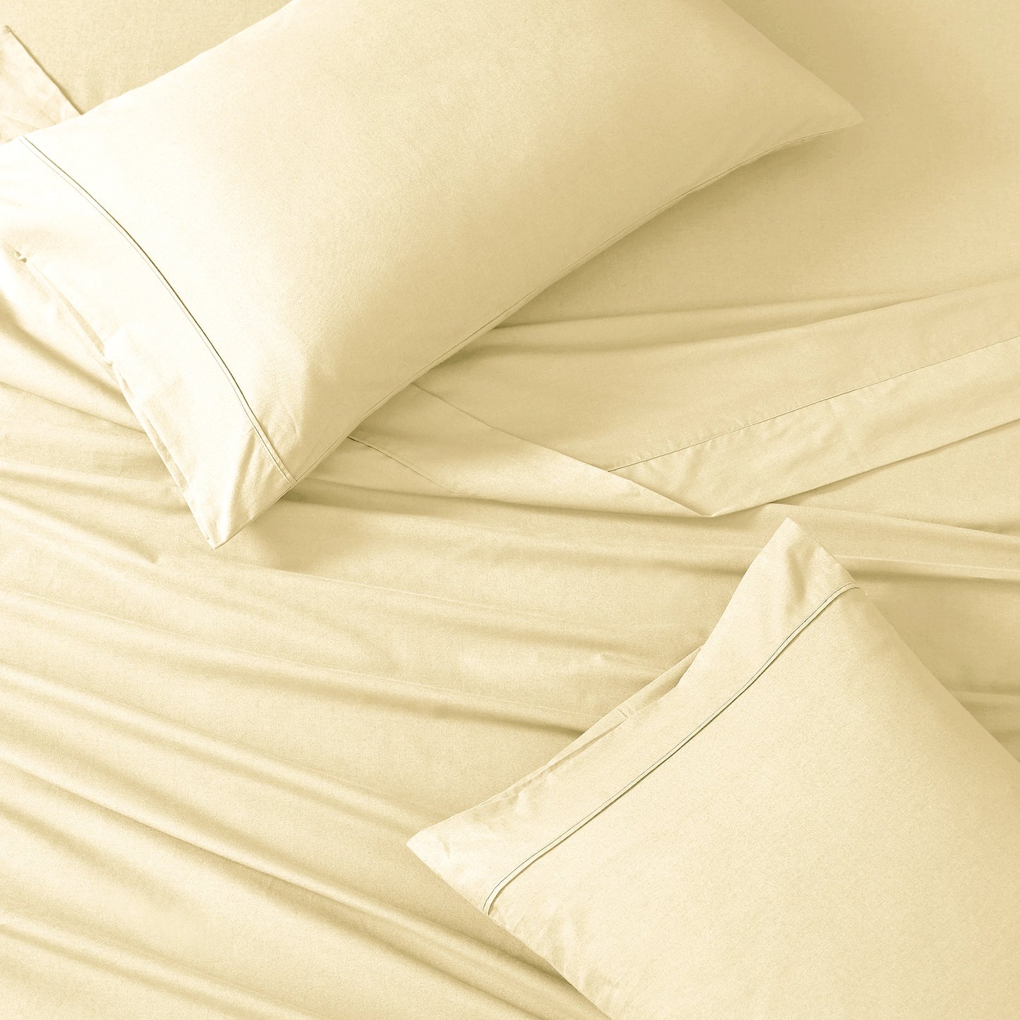 100% Organic Washed Cotton Sheet Set - Vanilla