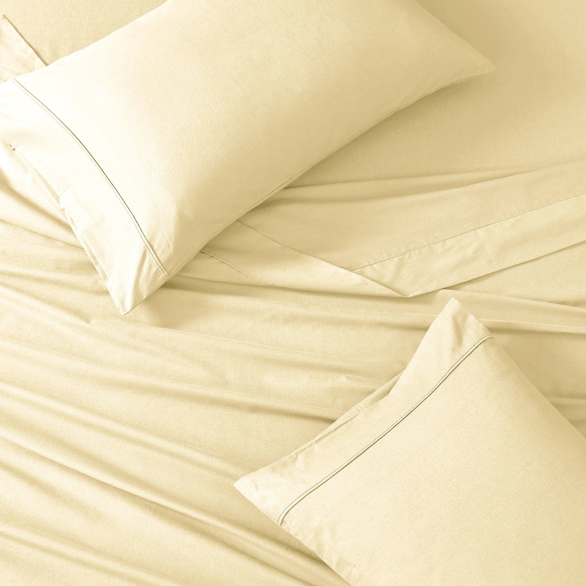 100% Organic Washed Cotton Sheet Set - Vanilla