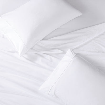 100% Organic Washed Cotton Sheet Set - White