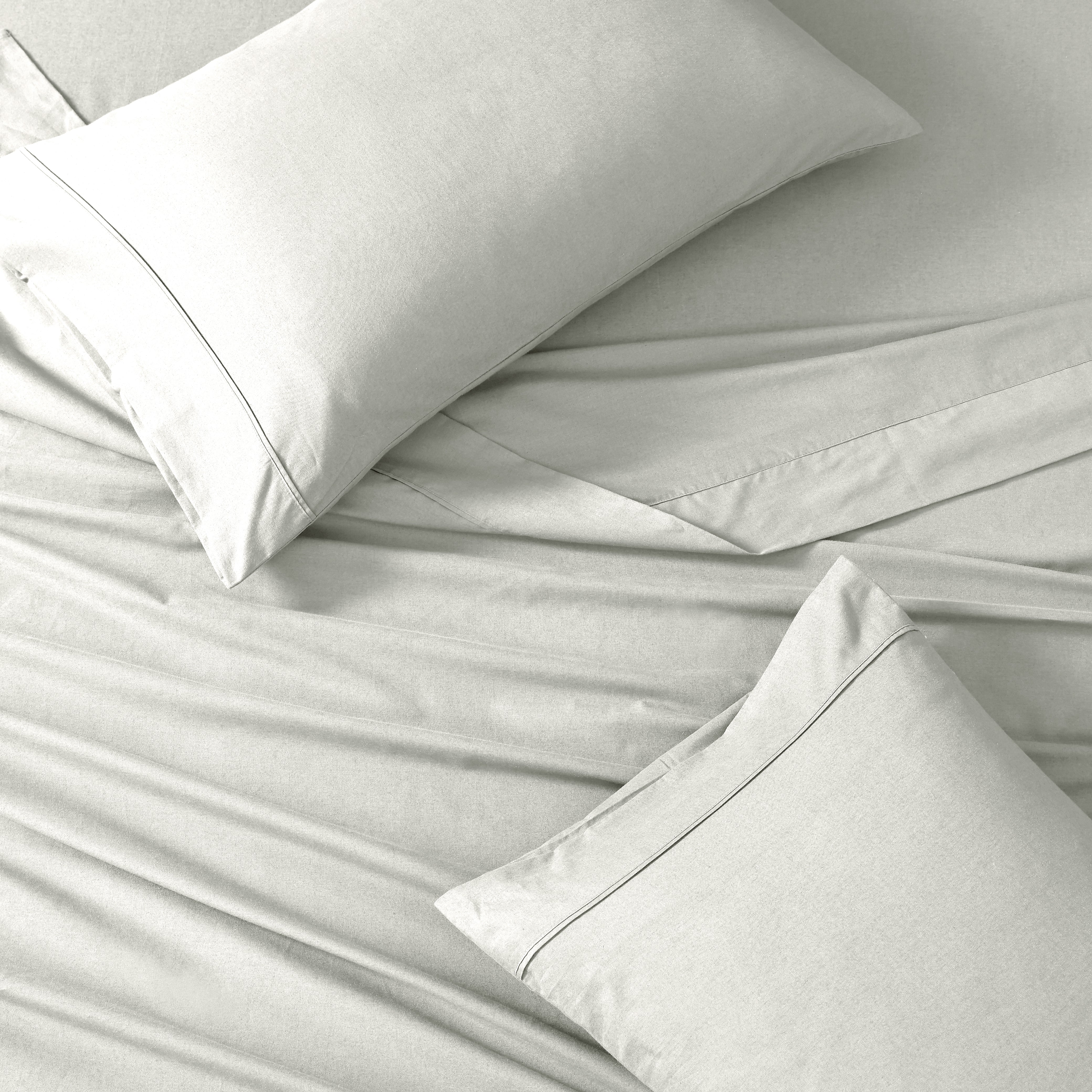 100% Organic Washed Cotton Sheet Set - Silver