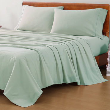 100% Organic Washed Cotton Sheet Set - Cool Blue