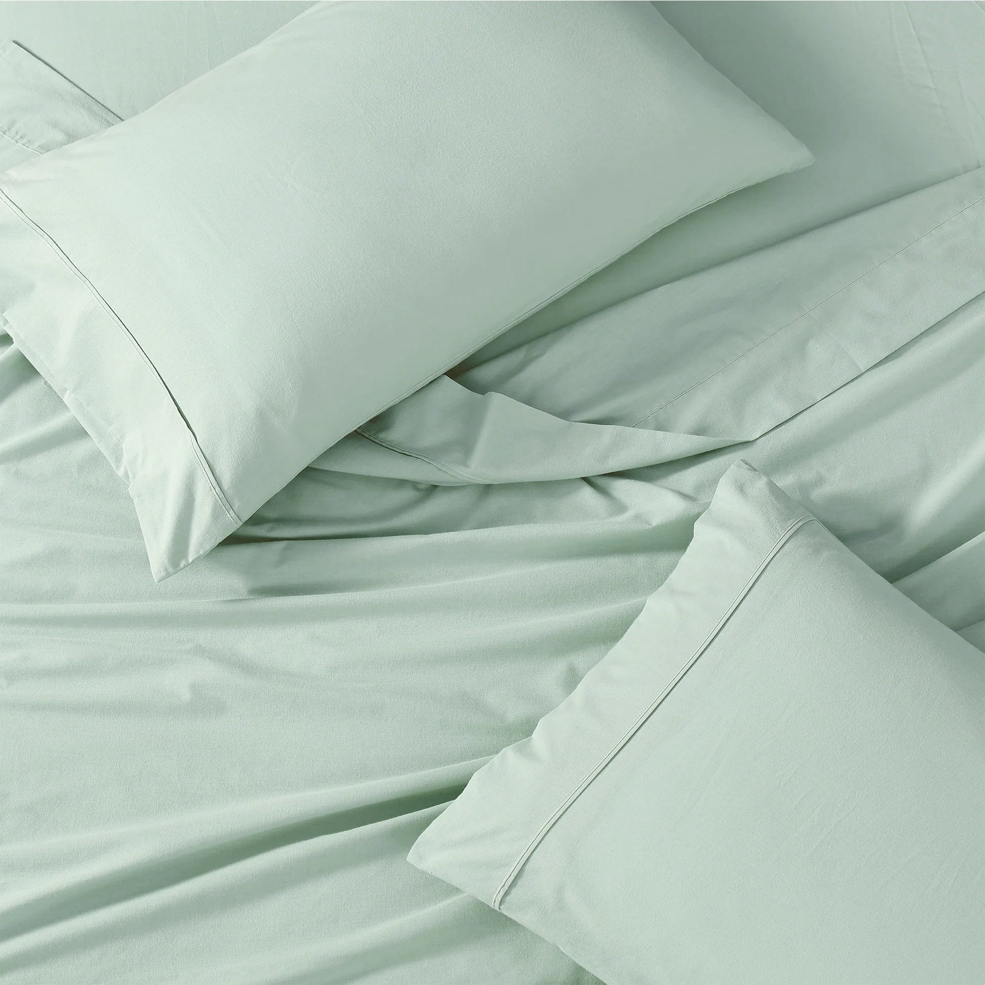100% Organic Washed Cotton Sheet Set - Cool Blue