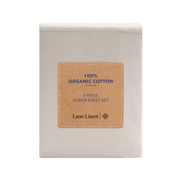 100% Organic Washed Cotton Sheet Set - Mineral