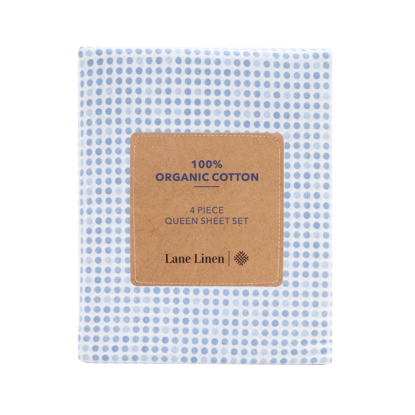 100% Organic Washed Cotton Sheet Set - Polka Dot Blue