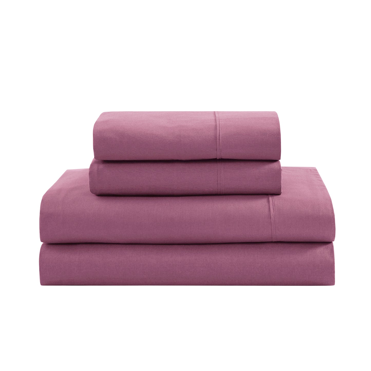 100% Organic Washed Cotton Sheet Set - Red Violet