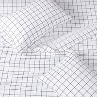 100% Organic Washed Cotton Sheet Set - Windowpane Charcoal