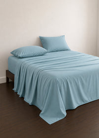 100% Cotton Percale Sheet Set - French Blue