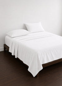 100% Cotton Percale Sheet Set - White