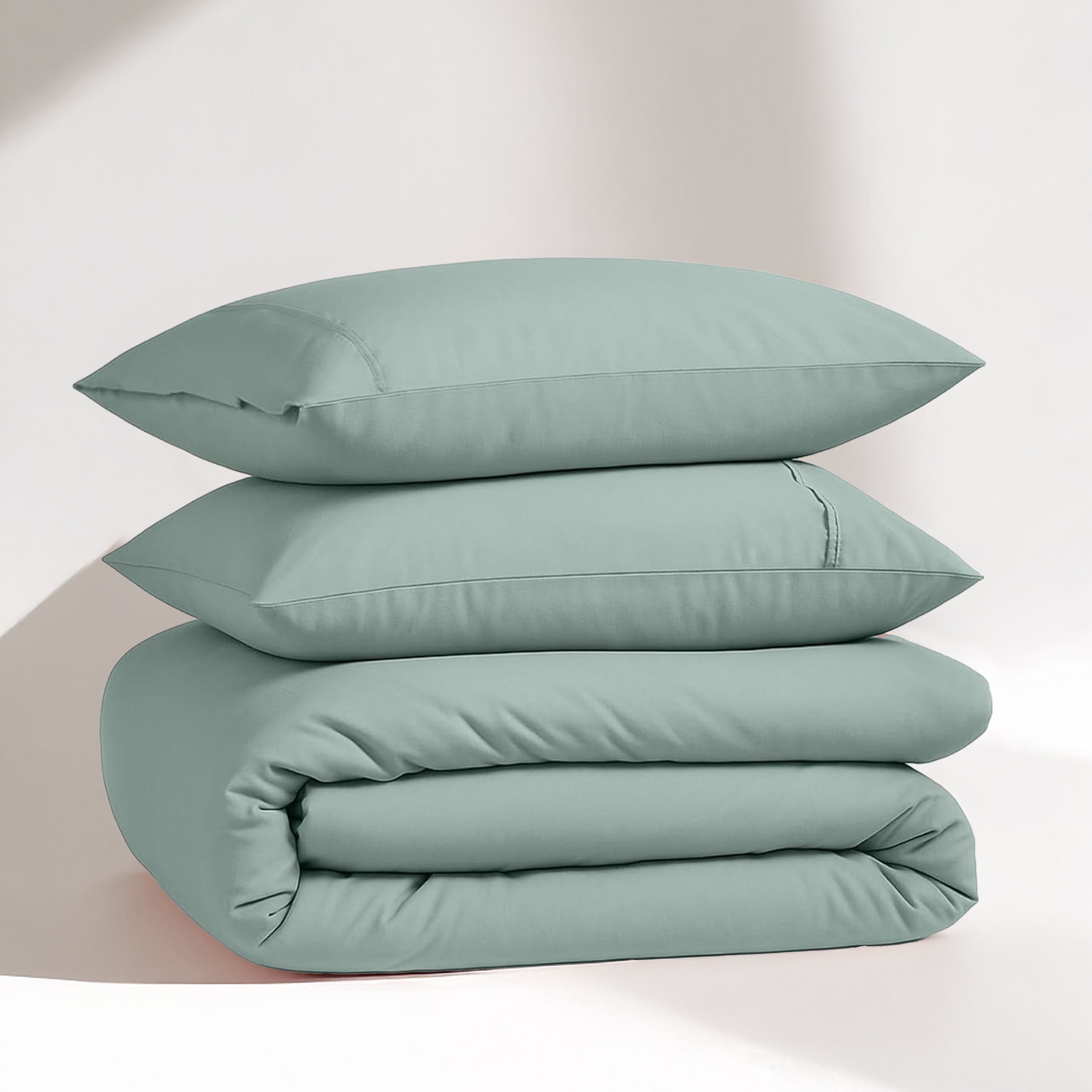 100% Organic Washed Cotton Quilt Cover Set - Cool Blue