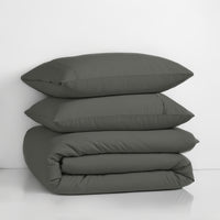 Organic Cotton Bedding & Towel Bundle - Charcoal