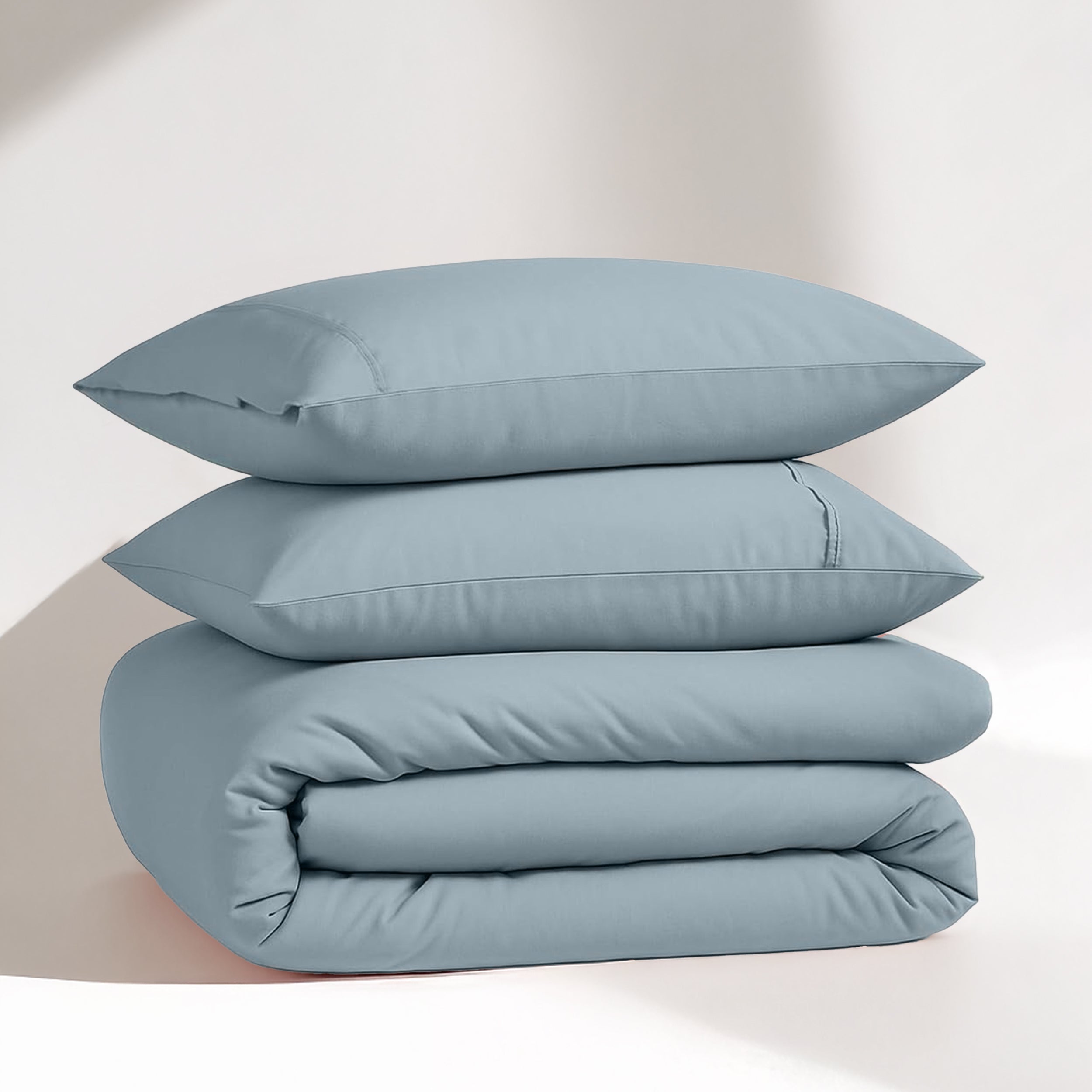 100% Organic Washed Cotton Quilt Cover Set - French Blue