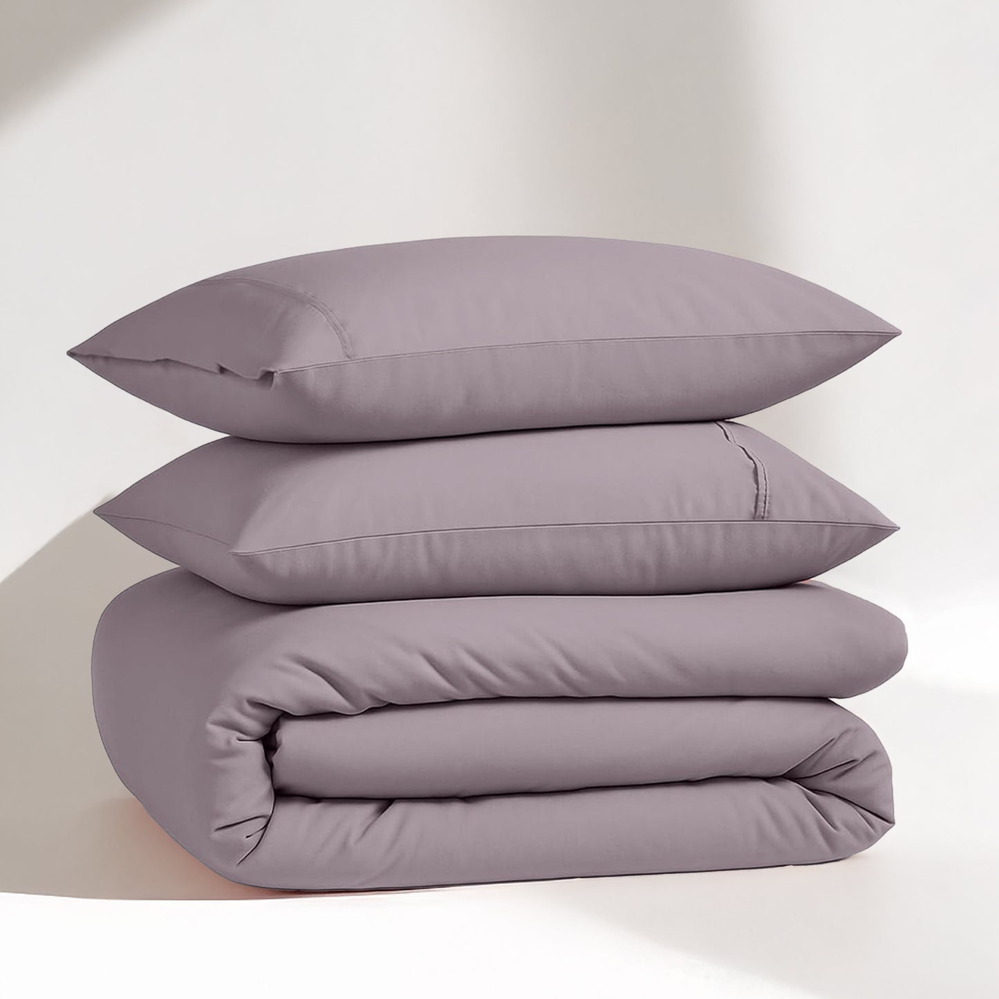 100% Organic Washed Cotton Quilt Cover Set - Lilac