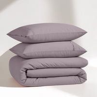 100% Organic Washed Cotton Quilt Cover Set - Lilac