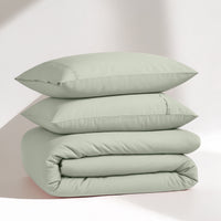 100% Organic Washed Cotton Quilt Cover Set - Mineral