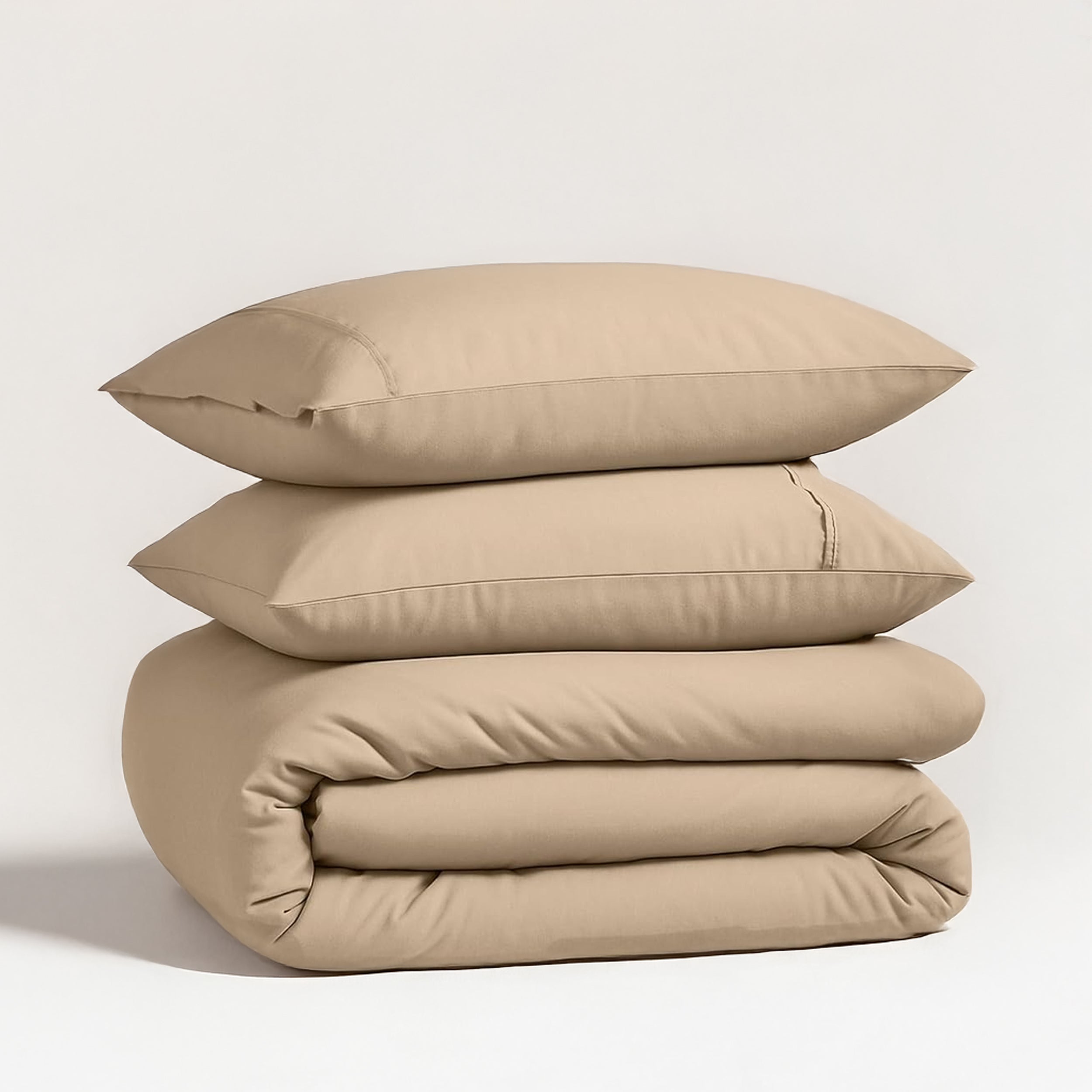 100% Organic Washed Cotton Quilt Cover Set - Taupe