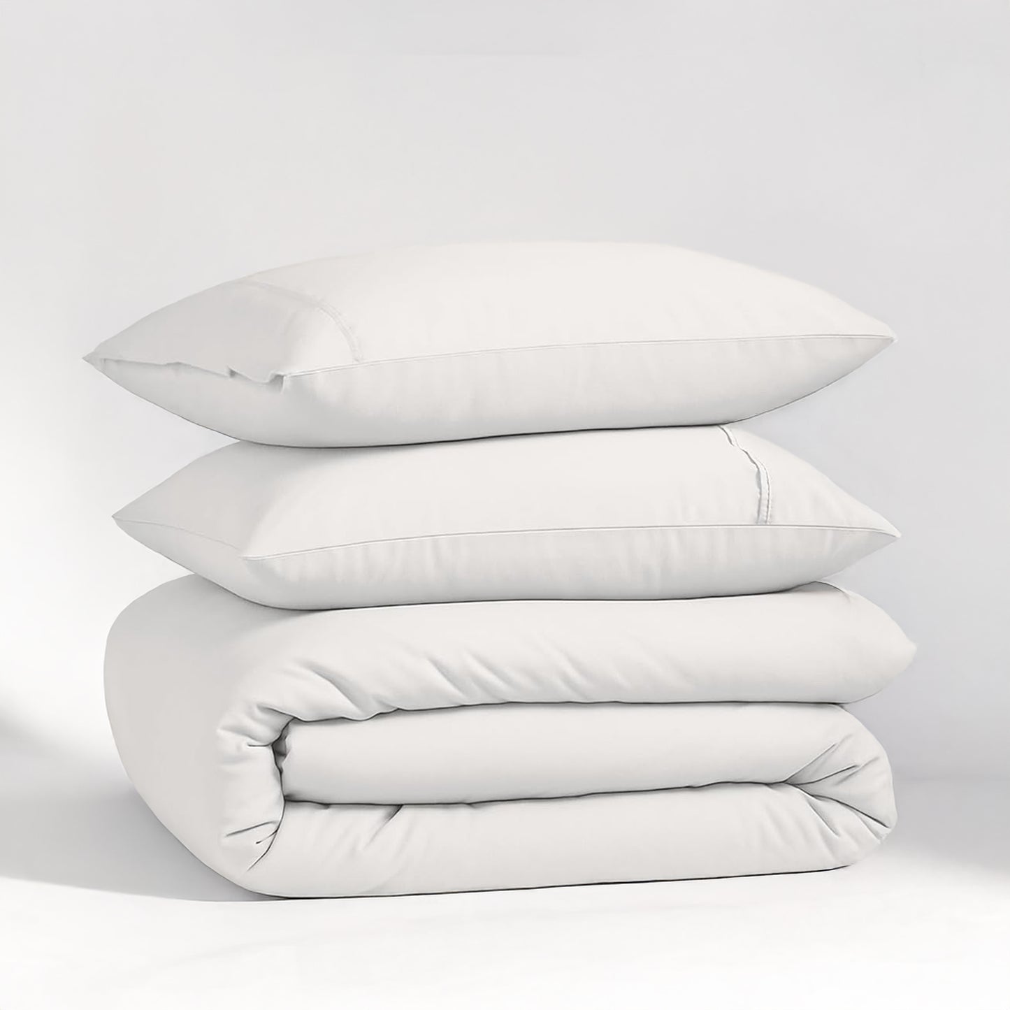 100% Organic Washed Cotton Quilt Cover Set - White