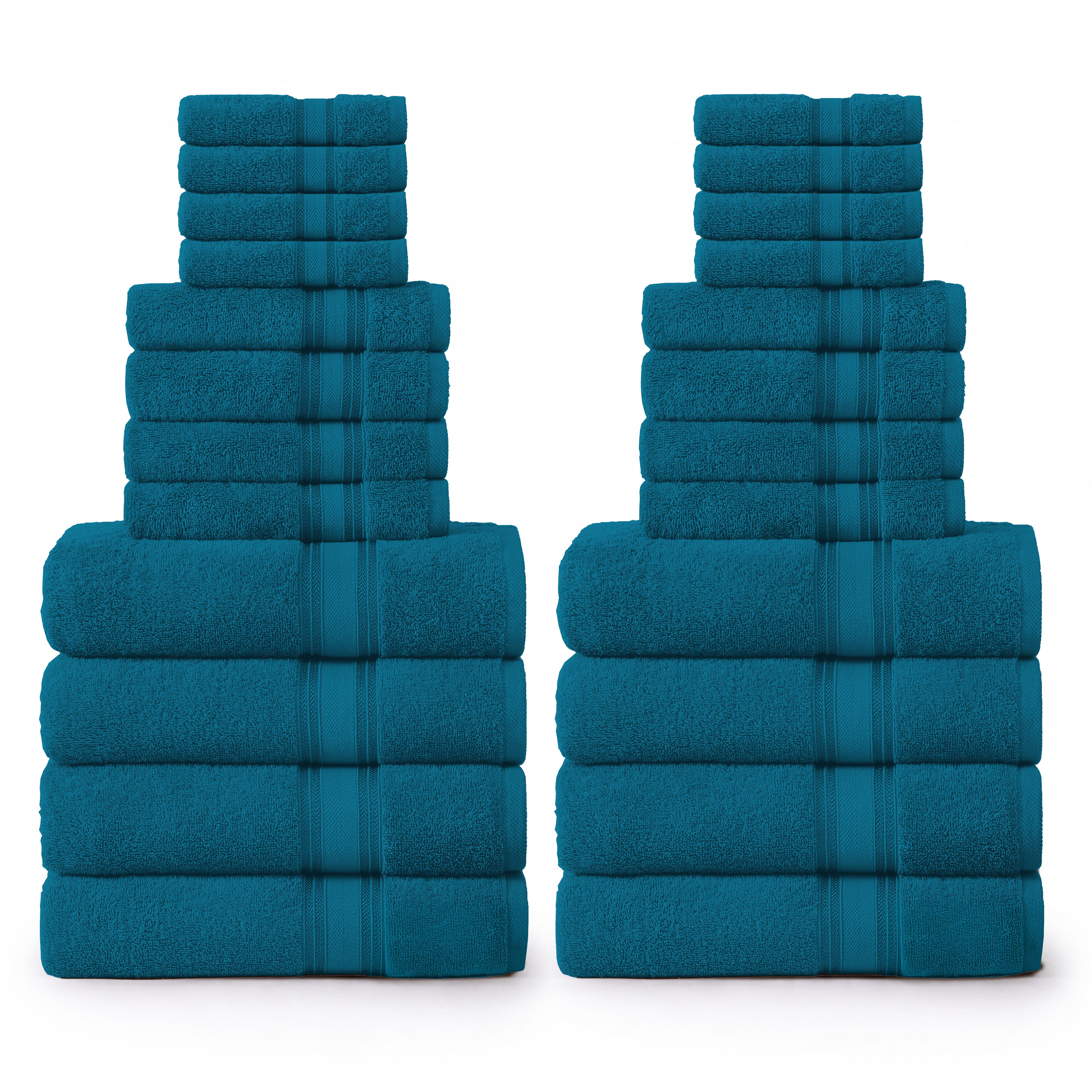 24 Piece 100% Cotton Towel Set 550GSM - Sea Port
