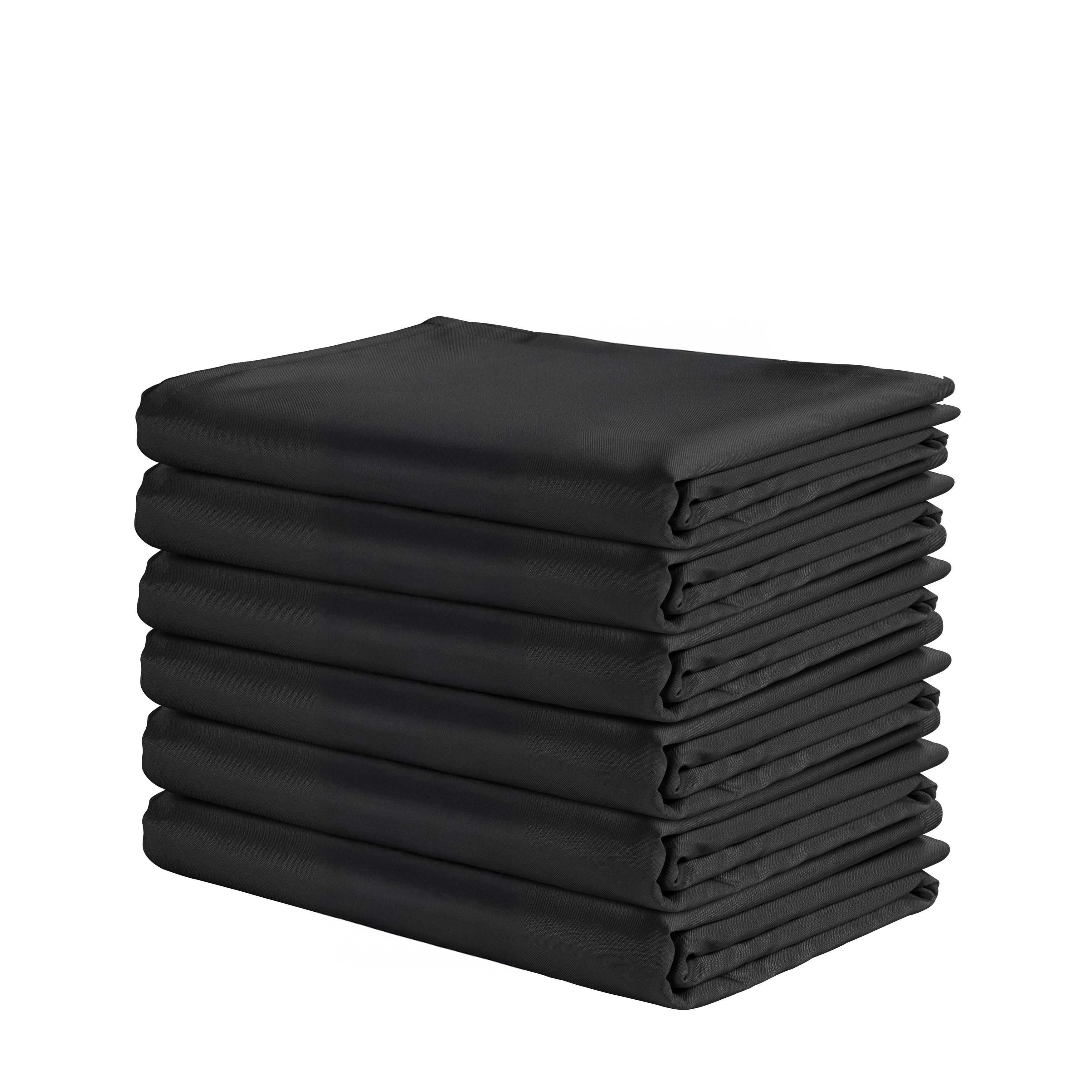 Set of 6 - Solid Tablecloths 6 seat 152x213cm - Black – Lane Linen