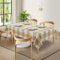 100% Cotton Tablecloth 8 seat 150x260cm - Beige Check
