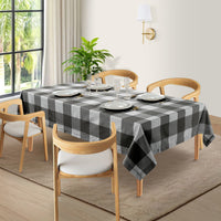 100% Cotton Tablecloth 10 seat 150x304cm - Grey Check