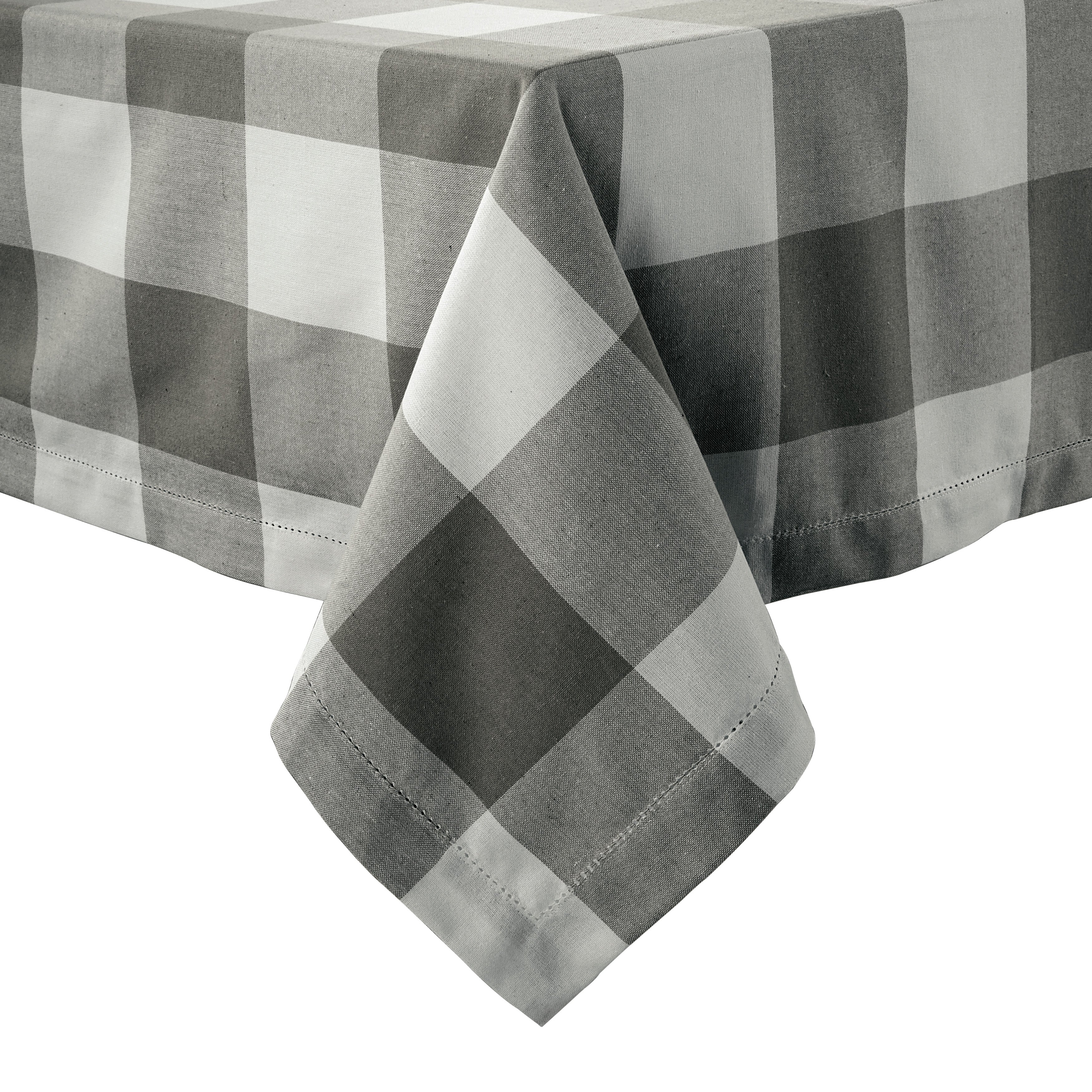 100% Cotton Tablecloth 4 Seat 150x150cm - Grey Check