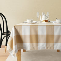 100% Cotton Tablecloth 6 seat 150x210cm - Beige Check