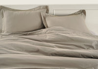 100% Organic Washed Cotton Quilt Cover Set - Taupe