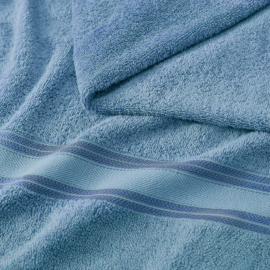6 Piece Cotton Towel Set 550GSM - Cerulean Blue