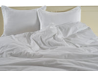 100% Organic Washed Cotton Quilt Cover Set - White