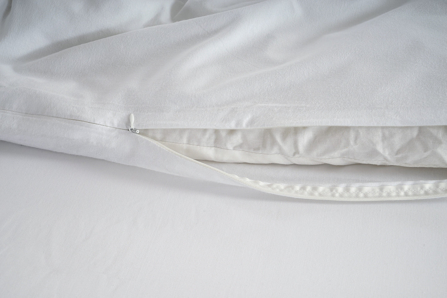 100% Organic Washed Cotton Quilt Cover Set - White