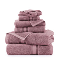 6 Piece Cotton Towel Set 550GSM - Wishful Mauve