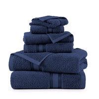 6 Piece Cotton Towel Set 550GSM - Navy