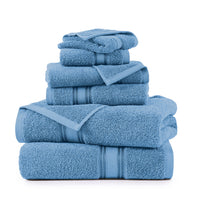 6 Piece Cotton Towel Set 550GSM - Cerulean Blue