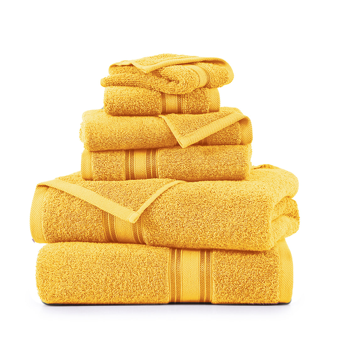 6 Piece Cotton Towel Set 550GSM - Mimosa