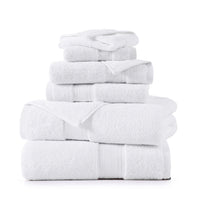 6 Piece Cotton Towel Set 550GSM - White