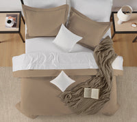 100% Organic Washed Cotton Quilt Cover Set - Taupe