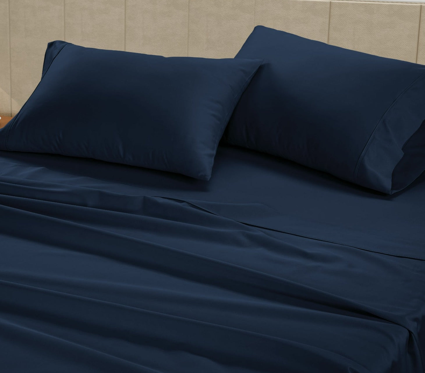 100% Cotton Sateen 500TC Sheet Set - Estate Blue